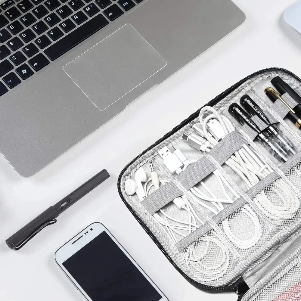 Travel cable storage bag portable