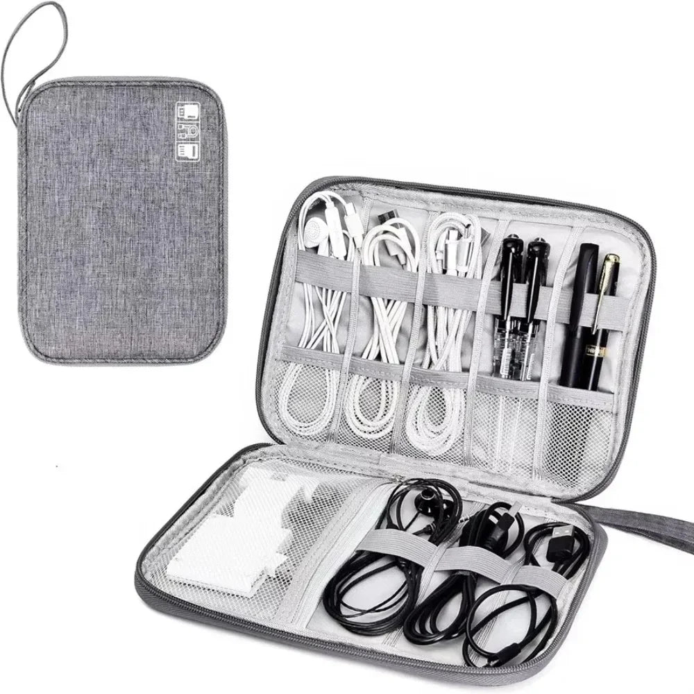 Travel cable storage bag portable