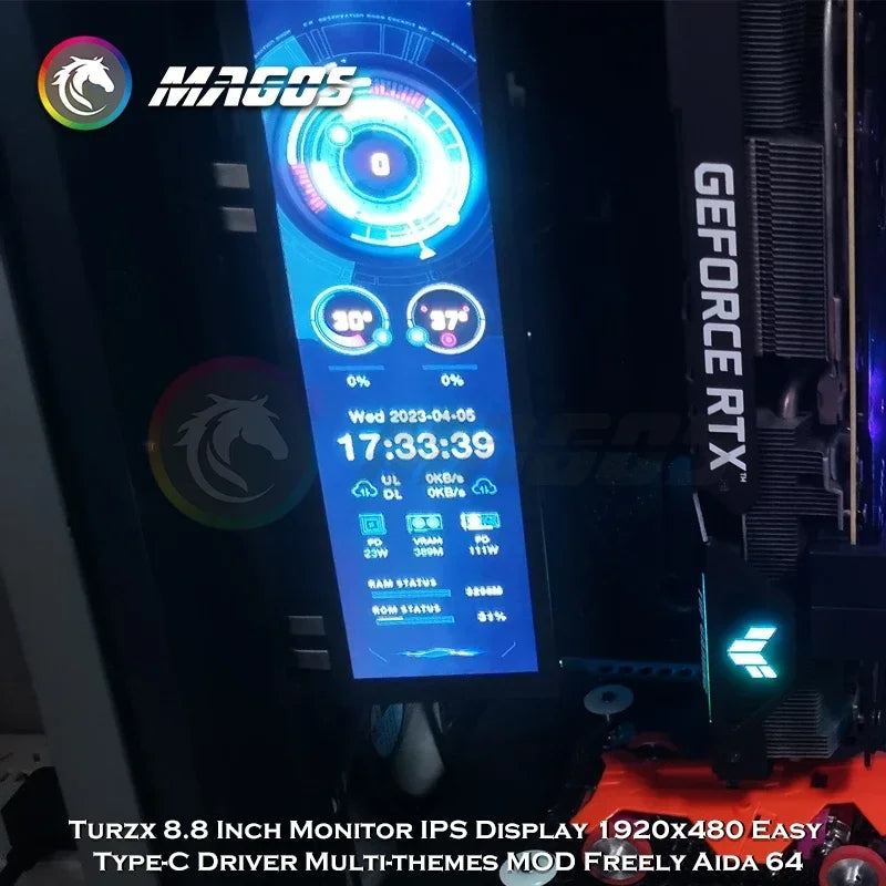 Turning 8.8 Inch IPS Monitor PC Hardware Monitoring