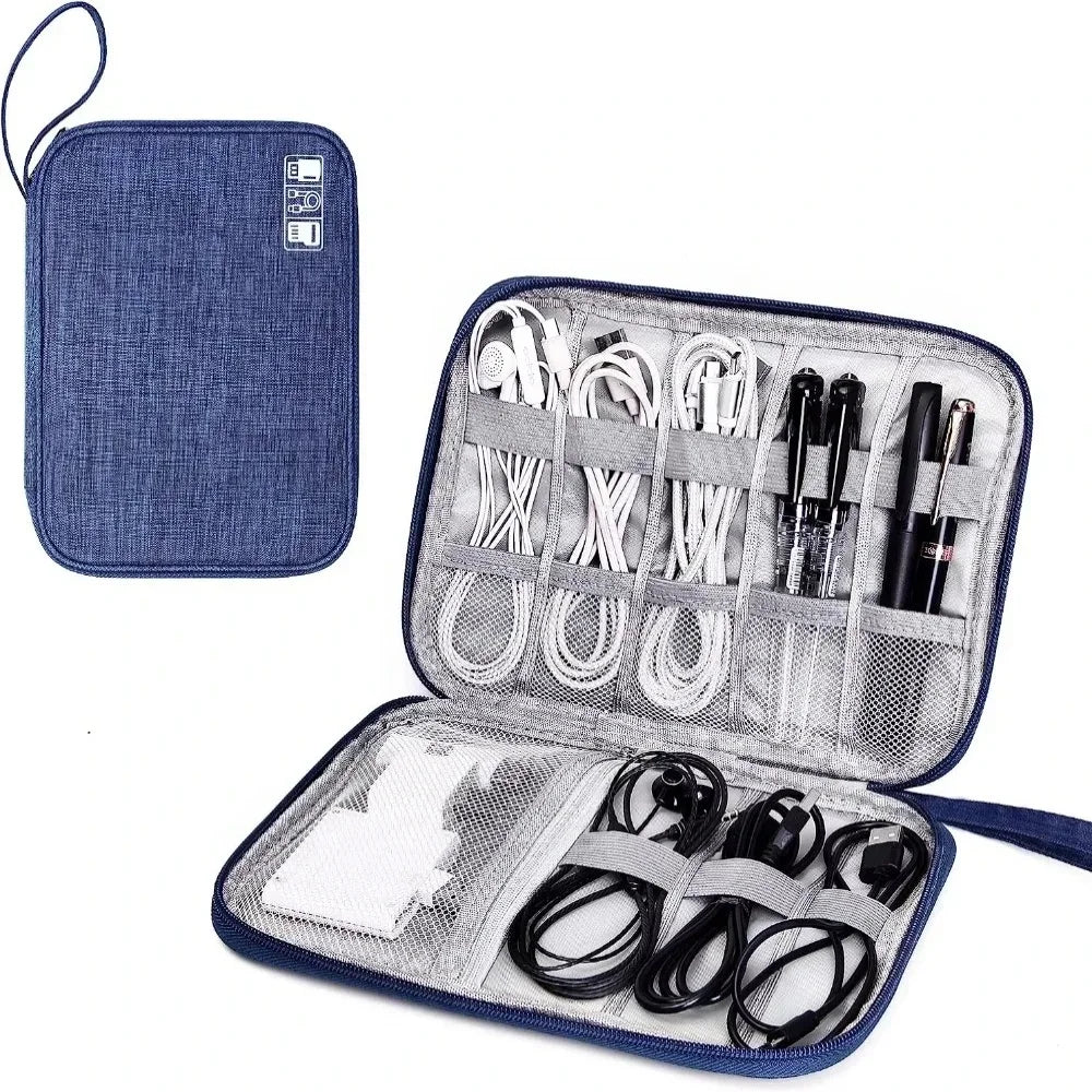 Travel cable storage bag portable