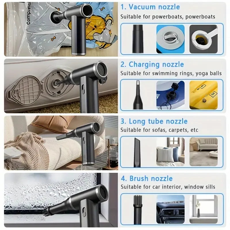 MINI Compressed Air Duster Cordless Dust Blower  Cleaner Electric